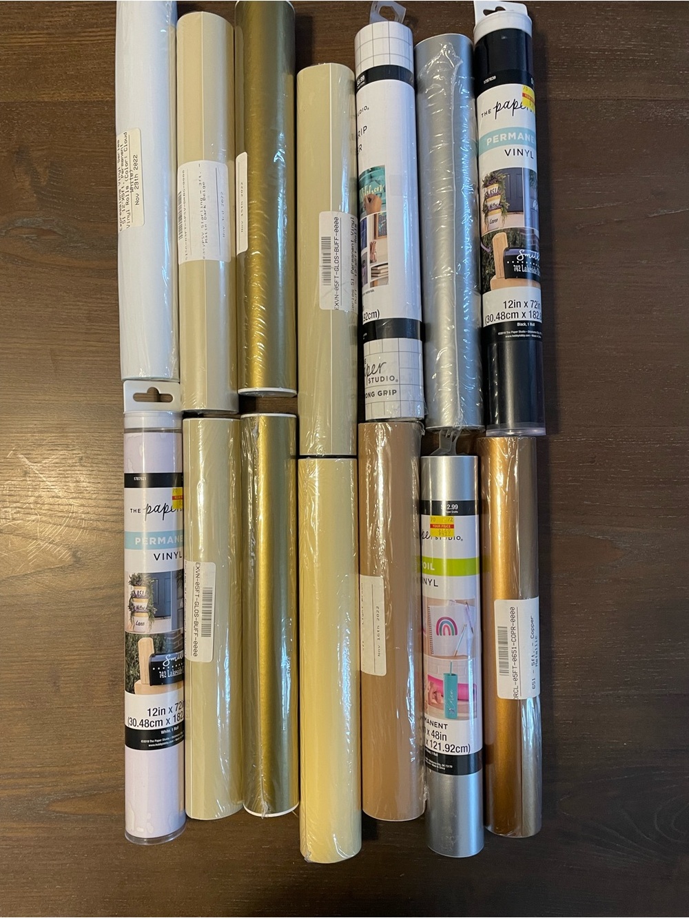 Assorted Permanent Vinyl Rolls - Metallics & Neutrals